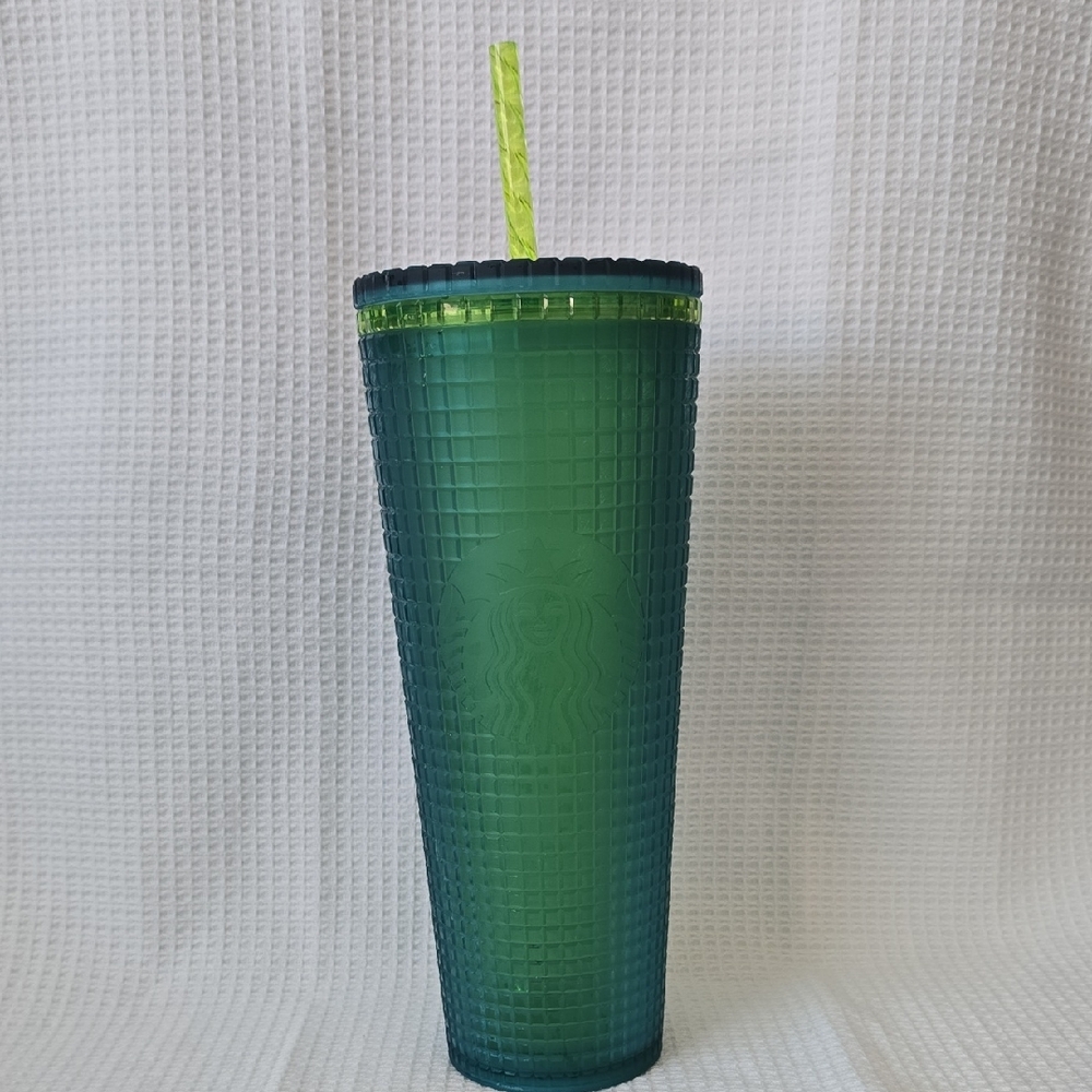 Starbucks Emerald Textured Tumbler with Lime Straw